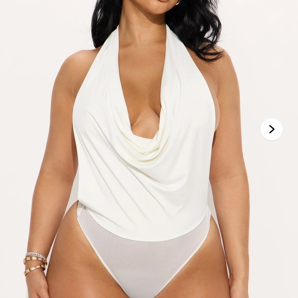 Elegant White Halter Bodysuit
